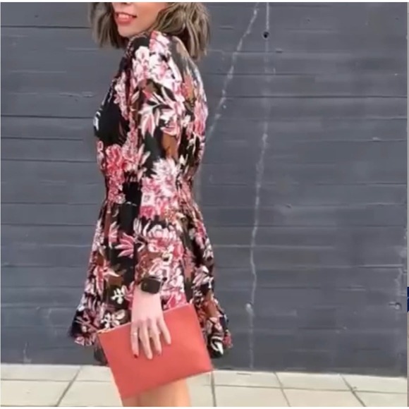 ZARA PRINTED MINI DRESS MULTICOLORED - Picture 4 of 12